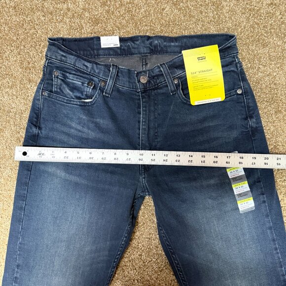 Levi's 514 Flex Straight Leg Jeans Mens 32x32 Blue Denim Cotton Stretch Low Rise - Picture 7 of 16